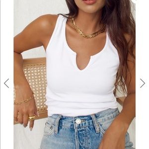 Tia White Cropped Tank